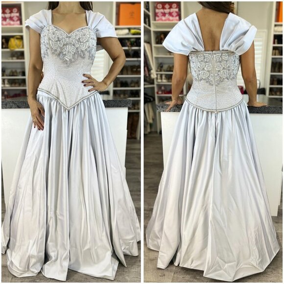 Miri Couture New York Gray Two Piece Ball Gown $995